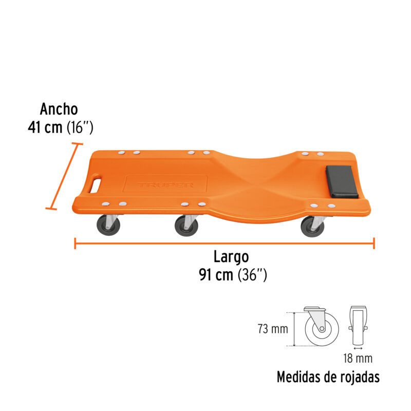 CATA-36PFC2.jpg Código: 100903 Cama de plástico 36' para mecánico, Truper CATA-36P