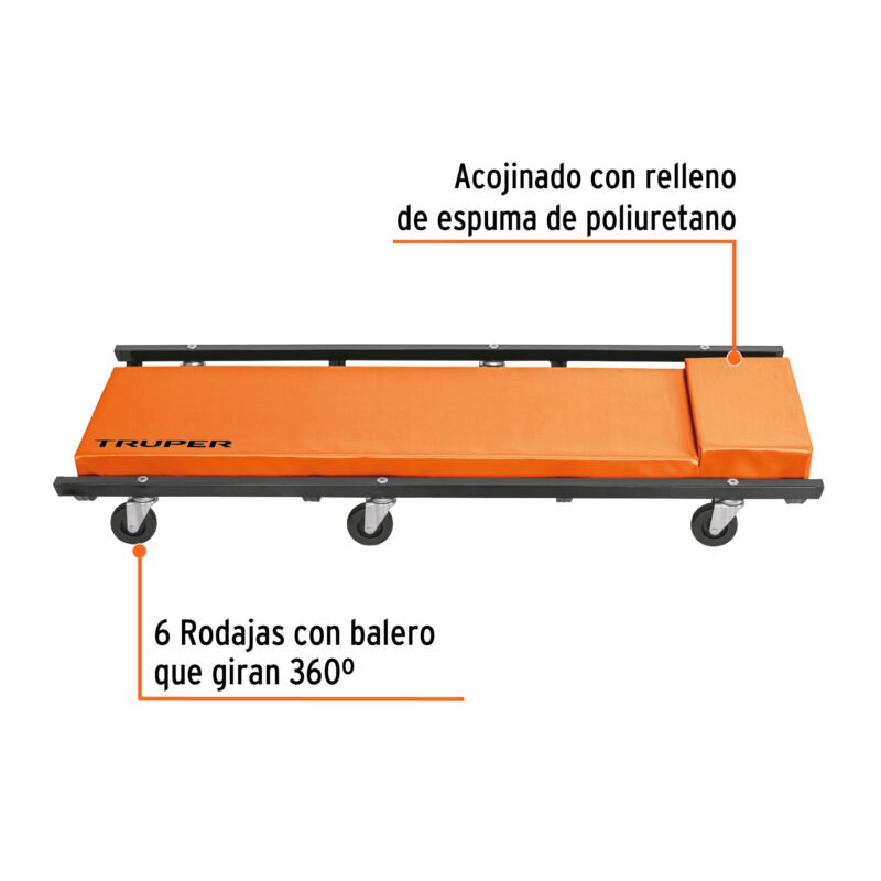 Código: 10097 Cama de acero 40' para mecánico, Truper CATA-40