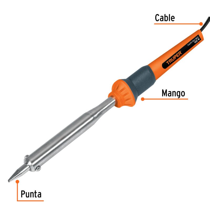 CAU-100FC1.jpg Código: 14623 Cautín 100 W tipo lápiz para trabajo pesado, Truper CAU-100