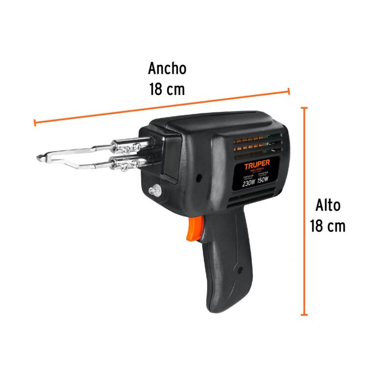 CAU-230FC2.jpg Código: 17549 Cautín 230 W tipo pistola con 2 temperaturas, Truper CAU-230