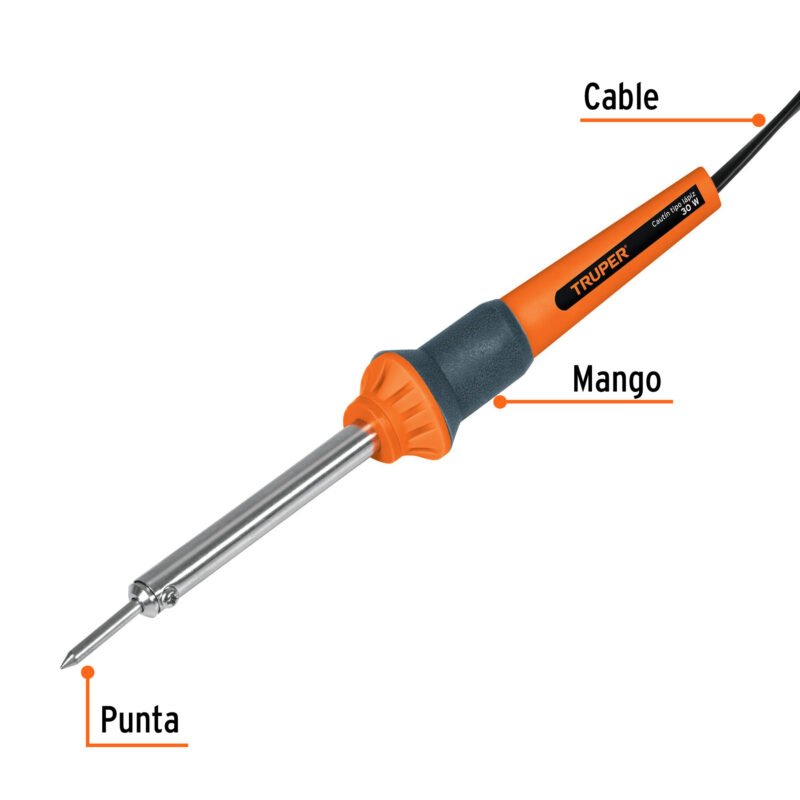 CAU-30FC1.jpg Código: 17545 Cautín 30 W tipo lápiz para trabajo ligero, Truper CAU-30
