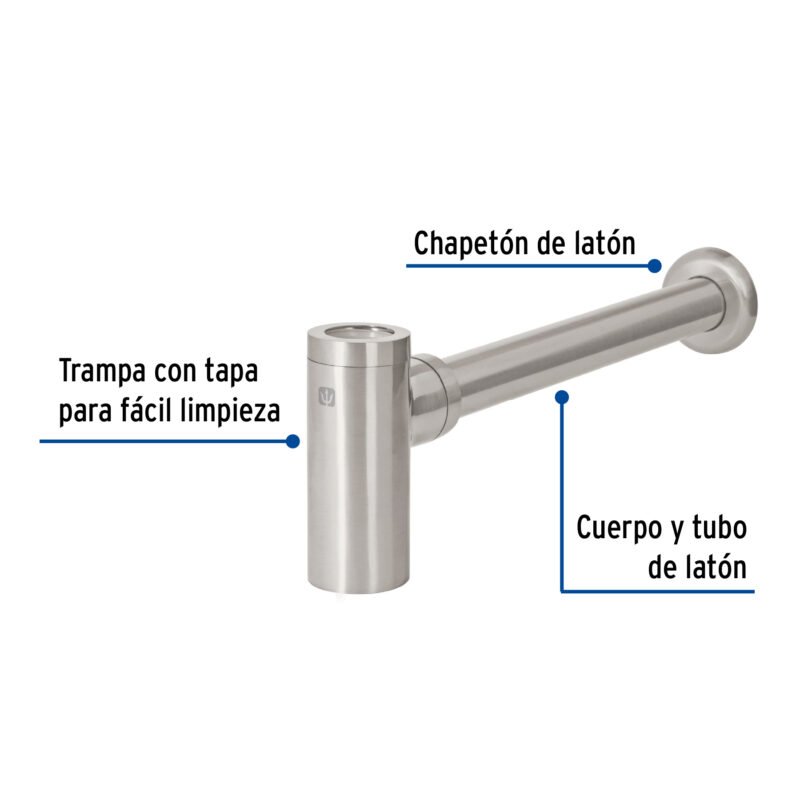 CE-212NFC1.jpg Código: 45284 Céspol de bote minimalista 1 1/4', satín, para lavabo, Foset CE-212N