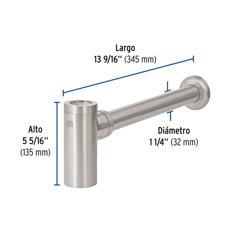 CE-212NFC2.jpg Código: 45284 Céspol de bote minimalista 1 1/4', satín, para lavabo, Foset CE-212N