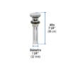 Código: 45701 Contra p/lavabo, 1-1/4', con rebosadero, hongo, latón, cromo CE-226
