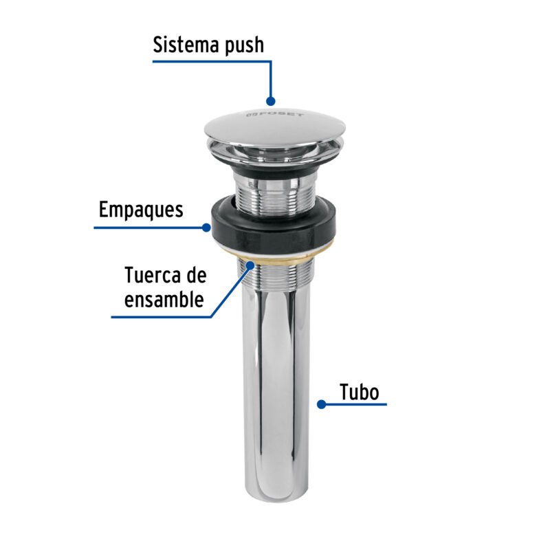 CE-226SFC1.jpg Código: 45698 Contra p/lavabo, 1-1/4', sin rebosadero, hongo, latón, cromo CE-226S