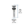 Código: 45698 Contra p/lavabo, 1-1/4', sin rebosadero, hongo, latón, cromo CE-226S