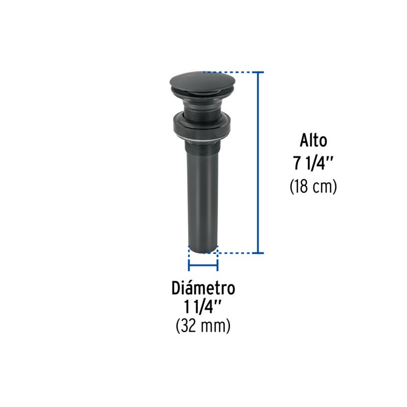 CE-226SMFC2.jpg Código: 45700 Contra p/lavabo, 1-1/4', sin rebosadero, hongo, latón, negro CE-226SM