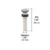 Código: 45699 Contra p/lavabo, 1-1/4', sin rebosadero, hongo, latón, satín CE-226SN