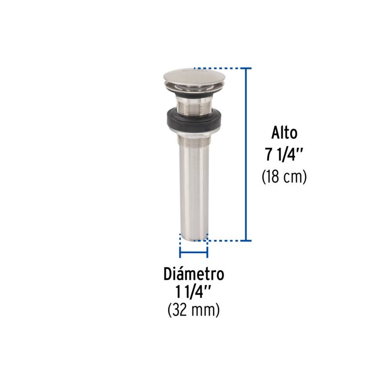 CE-226SNFC2.jpg Código: 45699 Contra p/lavabo, 1-1/4', sin rebosadero, hongo, latón, satín CE-226SN