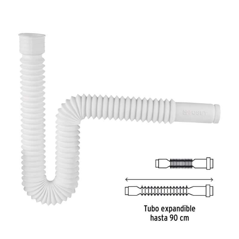 CE-232FC2.jpg Código: 49509 Céspol flexible, polietileno blanco, para lavabo y fregadero CE-232