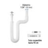 Código: 45318 Céspol flexible para lavabo, 90 cm, arillo metálico, Foset CE-245