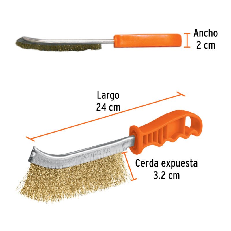 CEA-10FC2.jpg Código: 11540 Cepillo curvo anti-chispa, alambre ondulado, Truper CEA-10