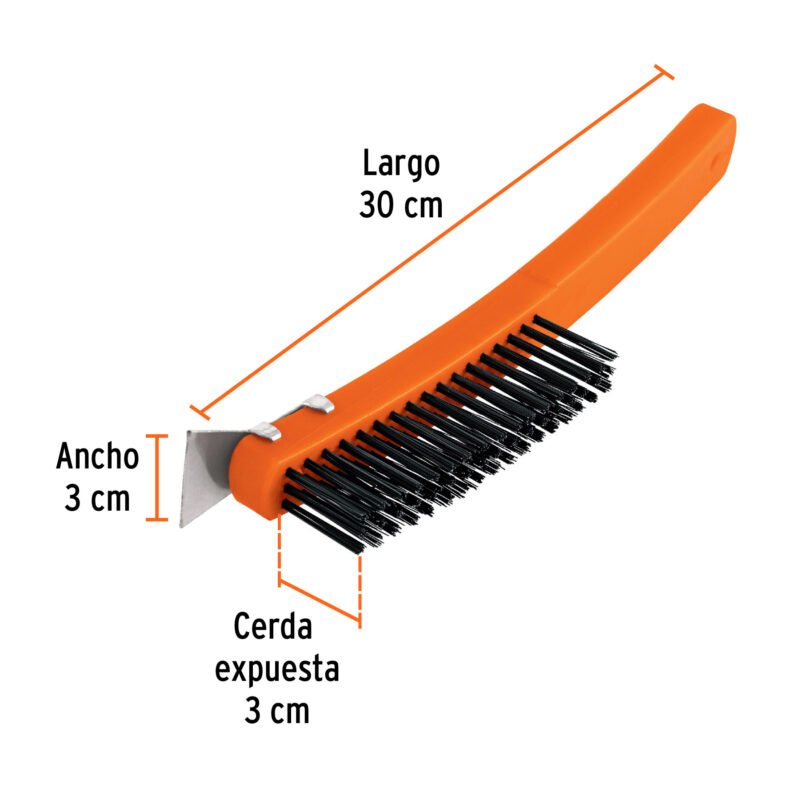 CEA-18EFC2.jpg Código: 11539 Cepillo de alambre 51 pinceles acero al carbono c/espátula CEA-18E