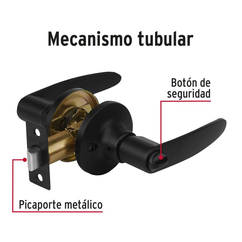 CEMA-6BFC1.jpg Código: 49853 Cerradura de manija 'Turín' p/baño, negro, cilindro latón CEMA-6B