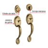Código: 23677 Doble jaladera y perilla, Berna mariposa, LA, BASIC CEP-21JJP
