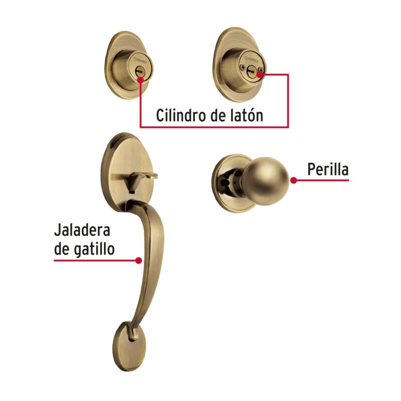 CEP-22PJFC1.jpg Código: 43022 Jaladera y perilla, Lugo llave-llave, LA, HERMEX CEP-22PJ