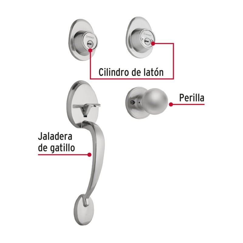 CEP-32PJFC1.jpg Código: 43024 Jaladera y perilla, Lugo llave-llave, cromo mate, HERMEX CEP-32PJ