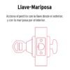 Código: 43596 Cerrojo llave-mariposa latón antiguo, llave de puntos HERMEX CERO-21