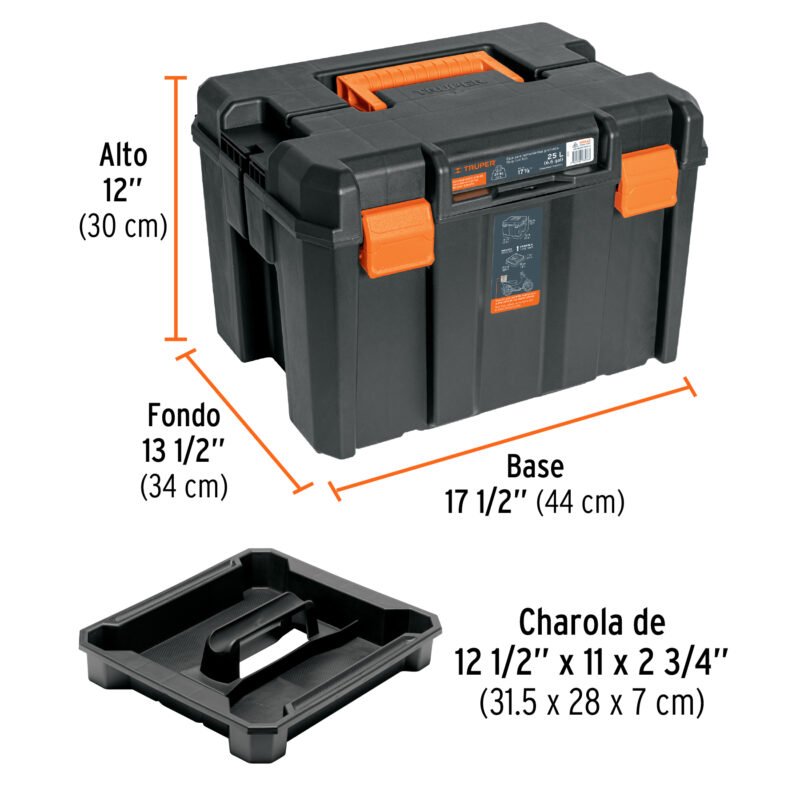 CHA-1712FC2.jpg Código: 102643 Caja para herramienta, profunda de 17'x12', TRUPER CHA-1712