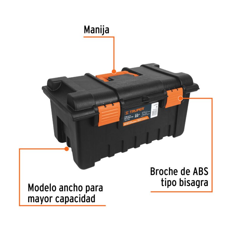 CHA-22NFC1.jpg Código: 19780 Caja para herramienta de 22' sin compartimentos, TRUPER CHA-22N