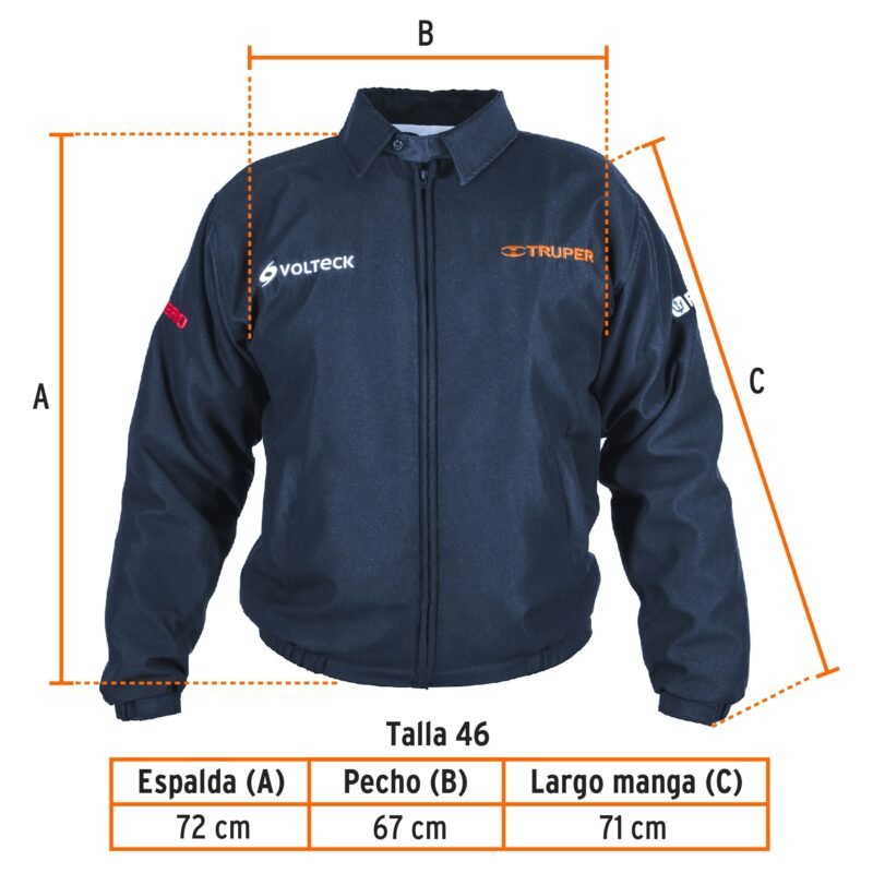 CHAM-46FC2.jpg Código: 60025 Chamarra de trabajo para hombre, azul, EG, TRUPER CHAM-46