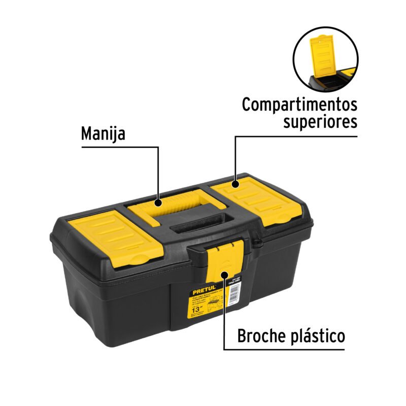 CHP-13CPFC1.jpg Código: 20602 Caja para herramienta de 13' con compartimentos, Pretul CHP-13CP