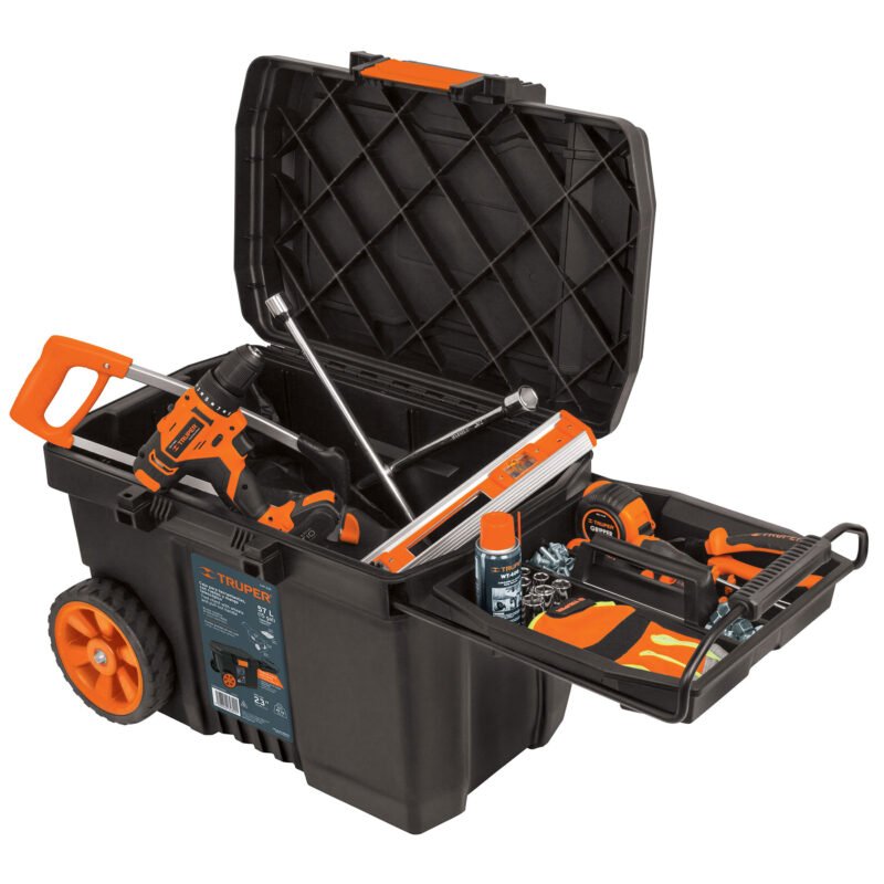 CHP-23R.jpg Código: 10902 Caja para herramienta, 23'x17' c/ruedas, mango telescópico CHP-23R