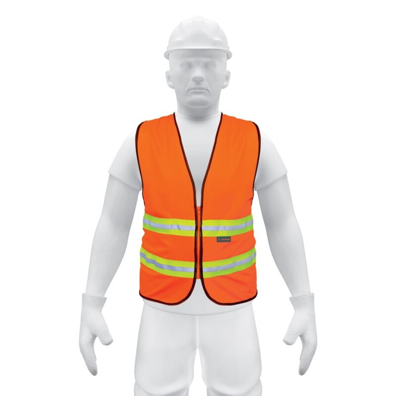 Código: 13473 Chaleco de seguridad naranja alta visibilidad con cierre CHS-600N