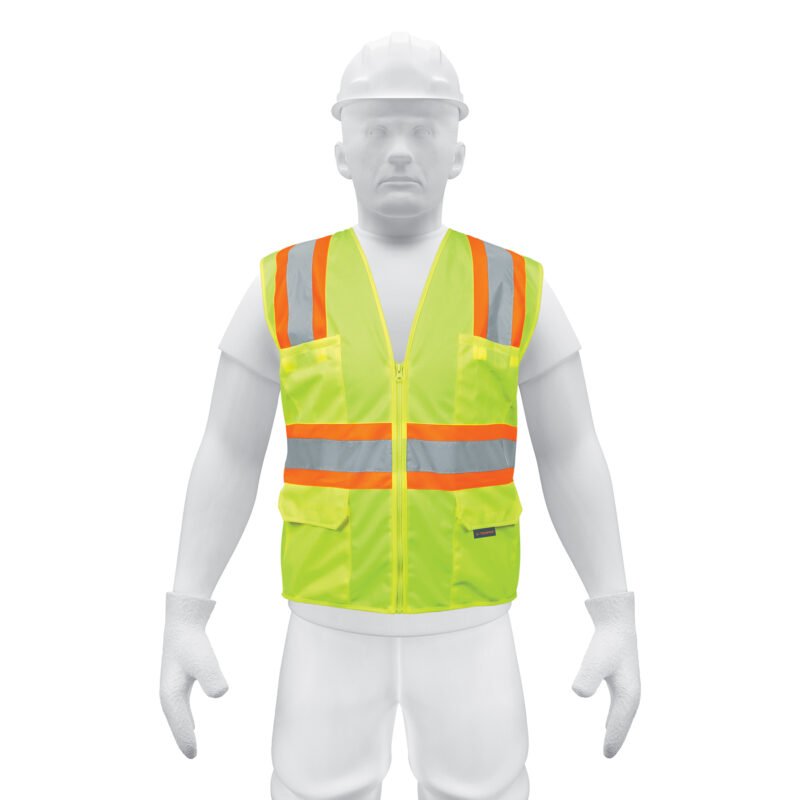 Código: 13476 Chaleco de seguridad verde max visibilidad y 6 bolsas CHS-700V