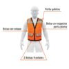Código: 13479 Chaleco seguridad reforzado naranja con bolsas, M, Expert CHS-800N-M