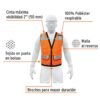 Código: 13481 Chaleco seguridad reforzado naranja con bolsas, XG, Expert CHS-800N-XL