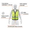 Código: 13484 Chaleco seguridad reforzado verde con bolsas, XG, Expert CHS-800V-XL