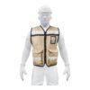 Código: 14668 Chaleco brigadista con cintas reflejantes, color beige CHS-900B