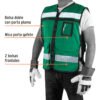 Código: 14664 Chaleco brigadista con cintas reflejantes, color verde CHS-900V