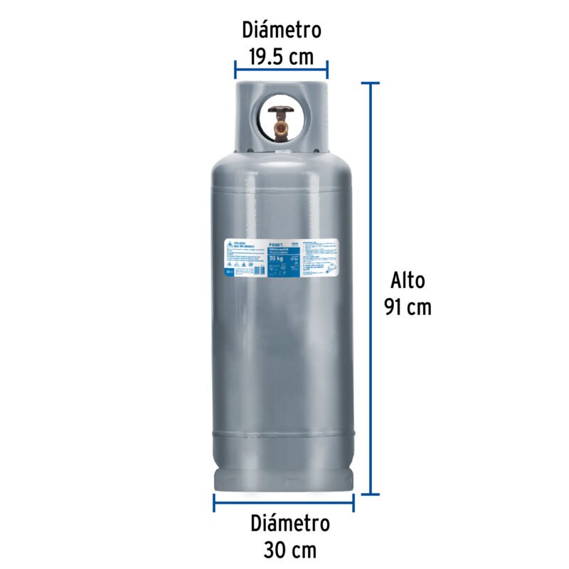 CILG-20FC2.jpg Código: 45890 Cilindro portátil para gas LP, 20kg (44lb) Foset CILG-20