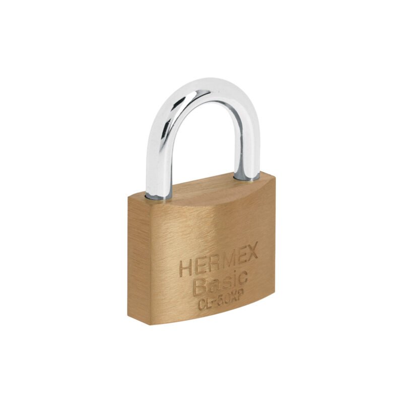 Código: 23511 Candado de latón 50 mm llave tetra en blíster, HERMEX BASIC CL-50XP