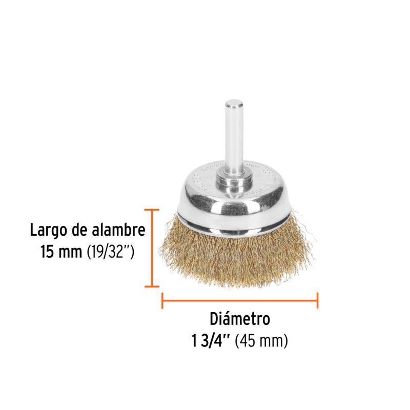 CO-2FC2.jpg Código: 11571 Carda de copa 1-3/4' alambre grueso para taladro, Truper CO-2