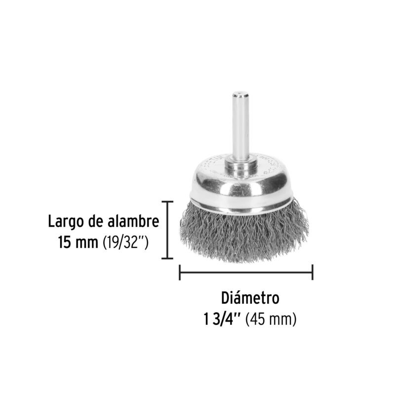 CO-2PFC2.jpg Código: 21004 Carda de copa 1-3/4' alambre grueso para taladro, Pretul CO-2P