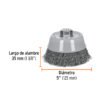 Código: 100859 Carda copa 5' alambre ondulado fino, Multi-rosca, Truper CO-512MR