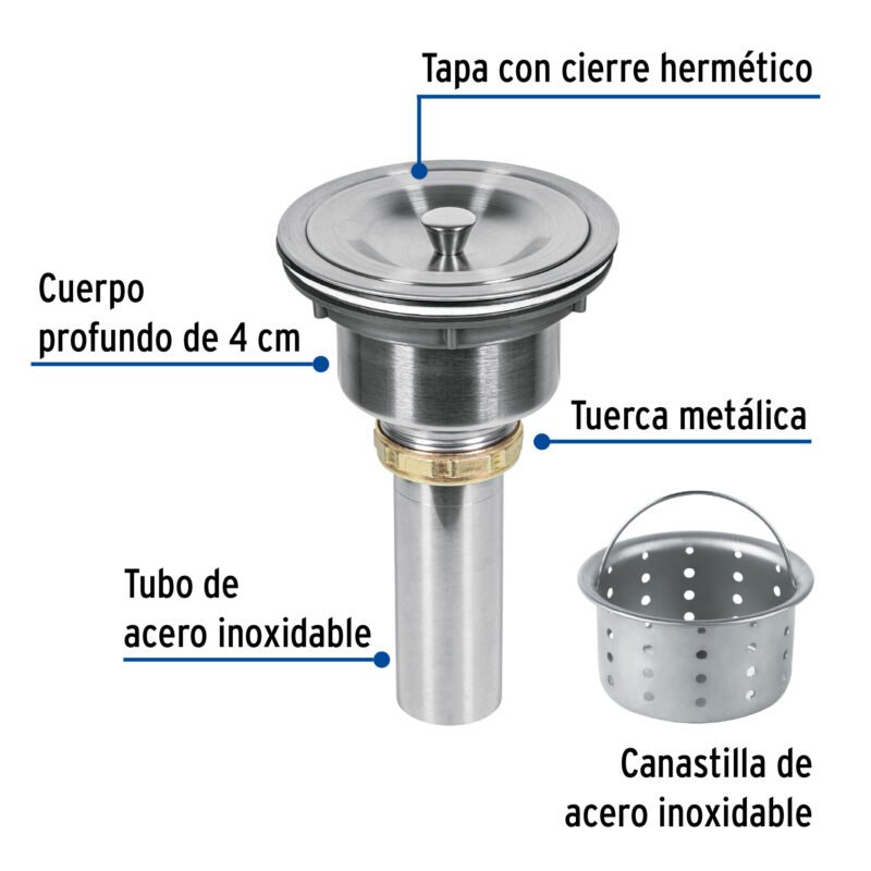 CO-812FC1.jpg Código: 46629 Contracanasta 3-1/2' inox, cuerpo profundo,con tapa, Riviera CO-812