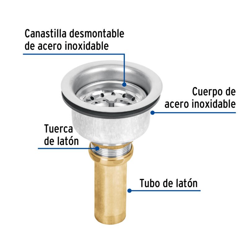 CO-823FC1.jpg Código: 47454 Contracanasta 3-1/2' inox, instalafácil, cpo profundo, Foset CO-823