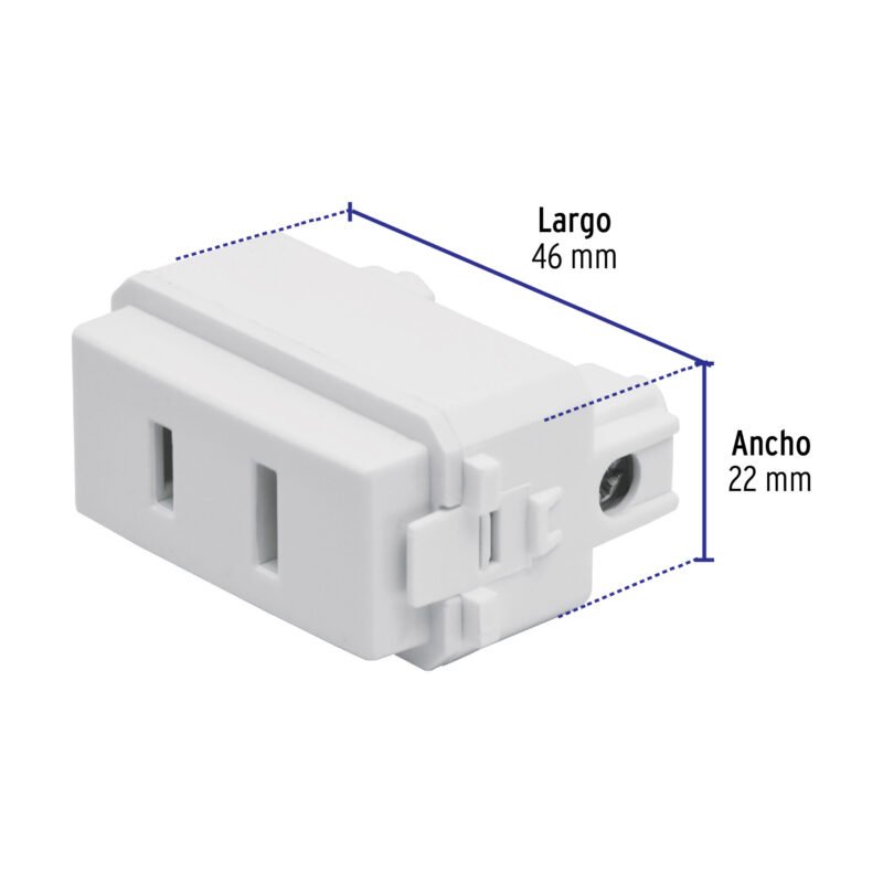 Código: 48135 Contacto sencillo, 2polos, sin tierra, línea Italiana,blanco CO-IB