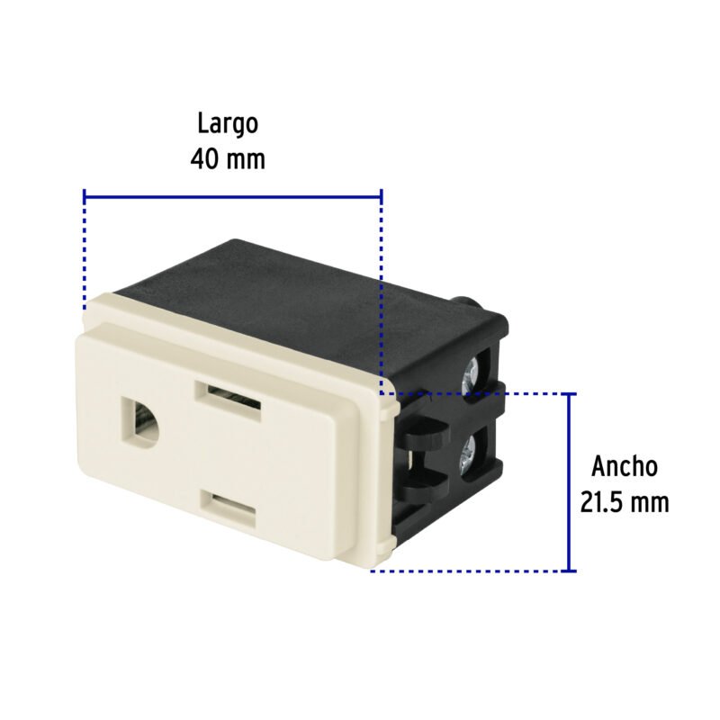 Código: 27230 Contacto 2 polos + tierra, marfil, línea Volteck Basic COA-BI