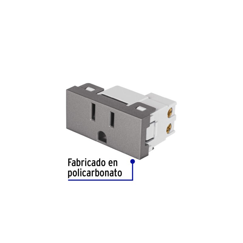 COA-LAFC1.jpg Código: 47827 Contacto aterrizado acero inox de 1 módulo, línea Lisboa COA-LA