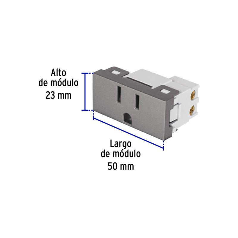 COA-LAFC2.jpg Código: 47827 Contacto aterrizado acero inox de 1 módulo, línea Lisboa COA-LA