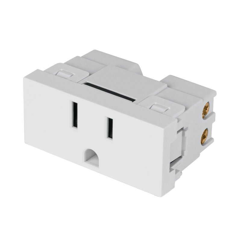 Código: 47947 Contacto aterrizado blanco de 1 módulo, línea Lisboa COA-LB