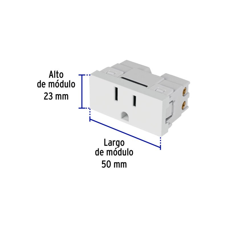 Código: 47947 Contacto aterrizado blanco de 1 módulo, línea Lisboa COA-LB