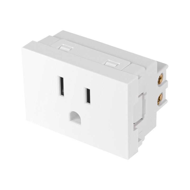 Código: 47948 Contacto aterrizado blanco de 1.5 módulos, línea Lisboa COA15-LB