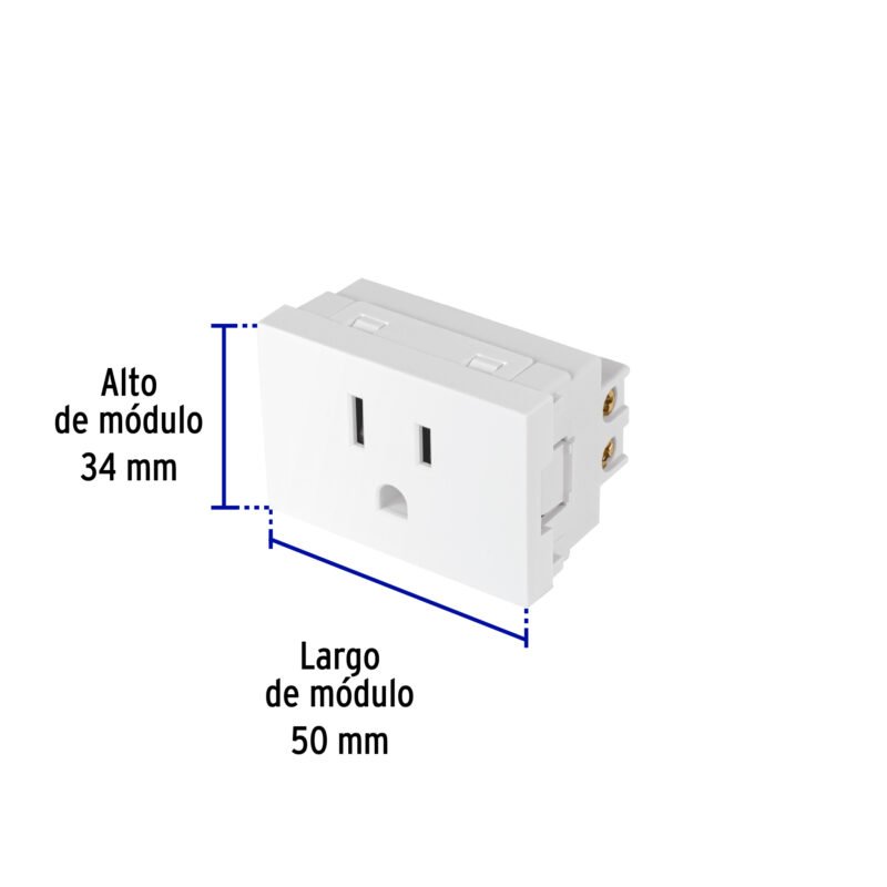 Código: 47948 Contacto aterrizado blanco de 1.5 módulos, línea Lisboa COA15-LB