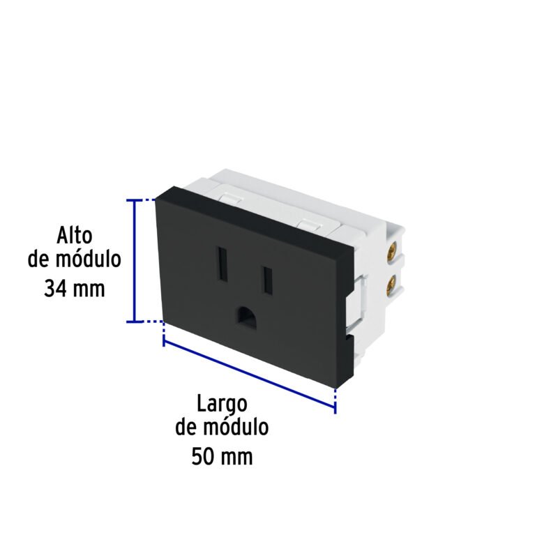 COA15-LNFC2.jpg Código: 47881 Contacto aterrizado negro de 1.5 módulos, línea Lisboa COA15-LN
